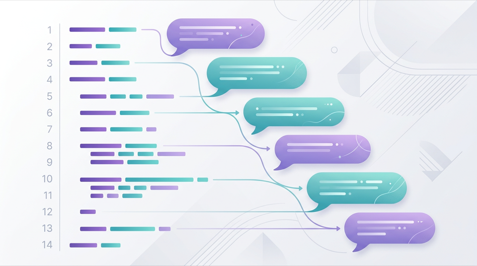 Illustration of line-by-line code explanation in a tutoring dialogue