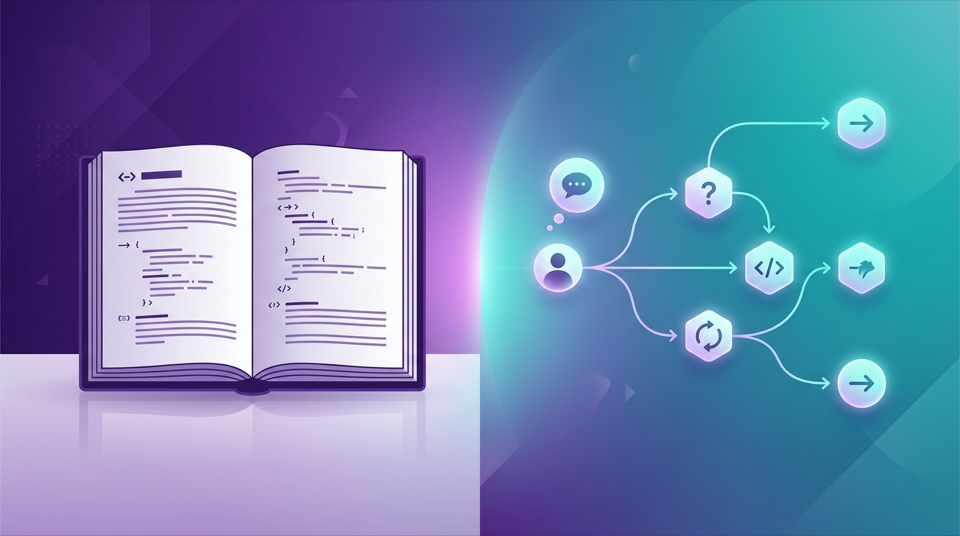 Illustration comparing reading worked examples with interactive tutoring
